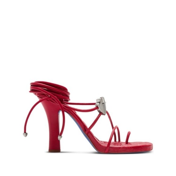 Burberry Strappy Red Lamb Leather Sandals - NWT - Picture 1 of 5